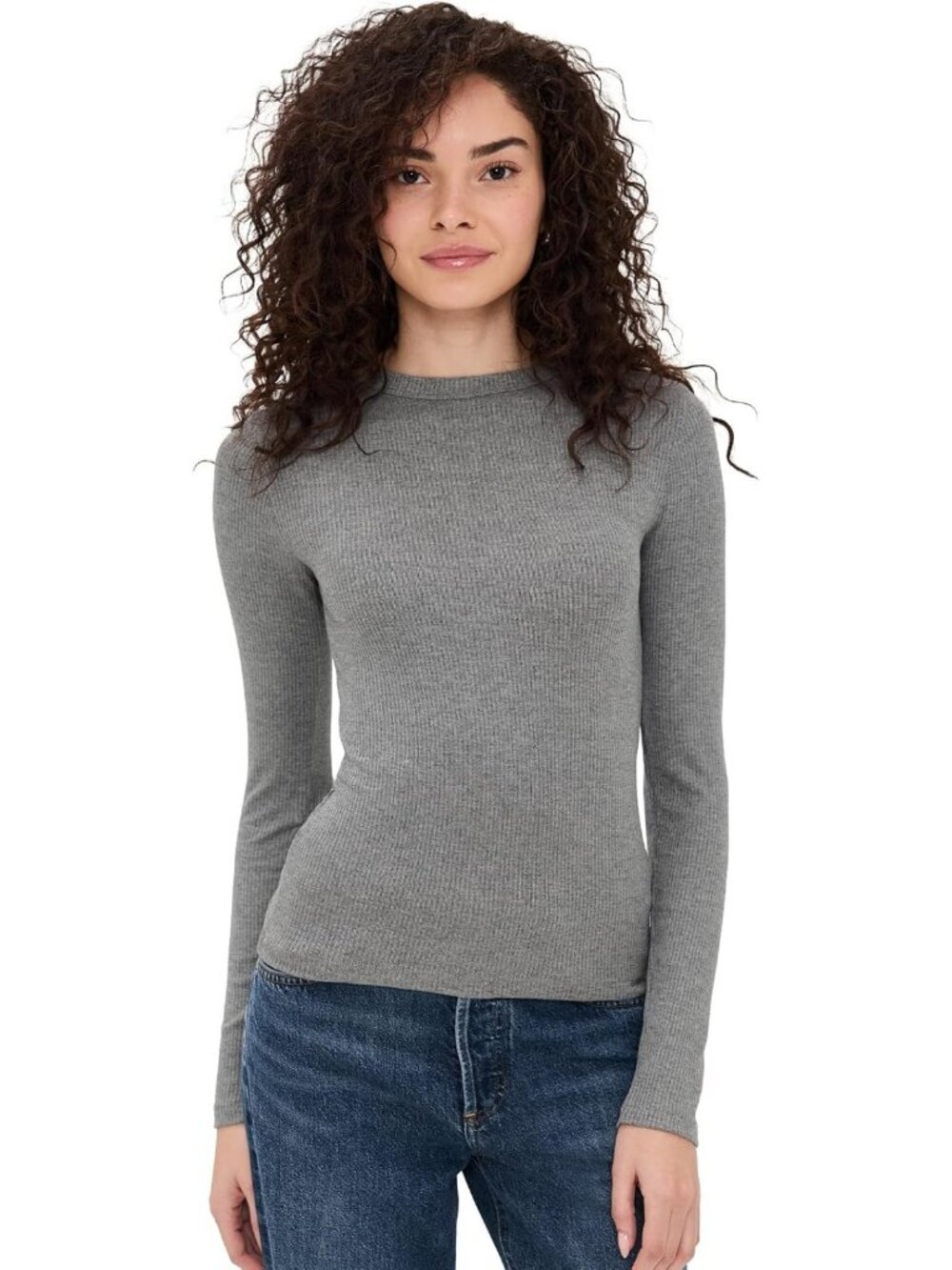 Drapey Rib Long-Sleeve Tee for Women - Soft, Comfortable, Casual Top